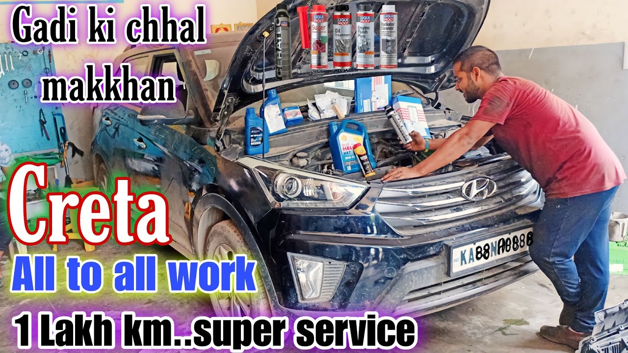 Hyundai creta [ 1,00000 lakh ] km.. wali. Pintu pin super major service || videos @RNT Car service