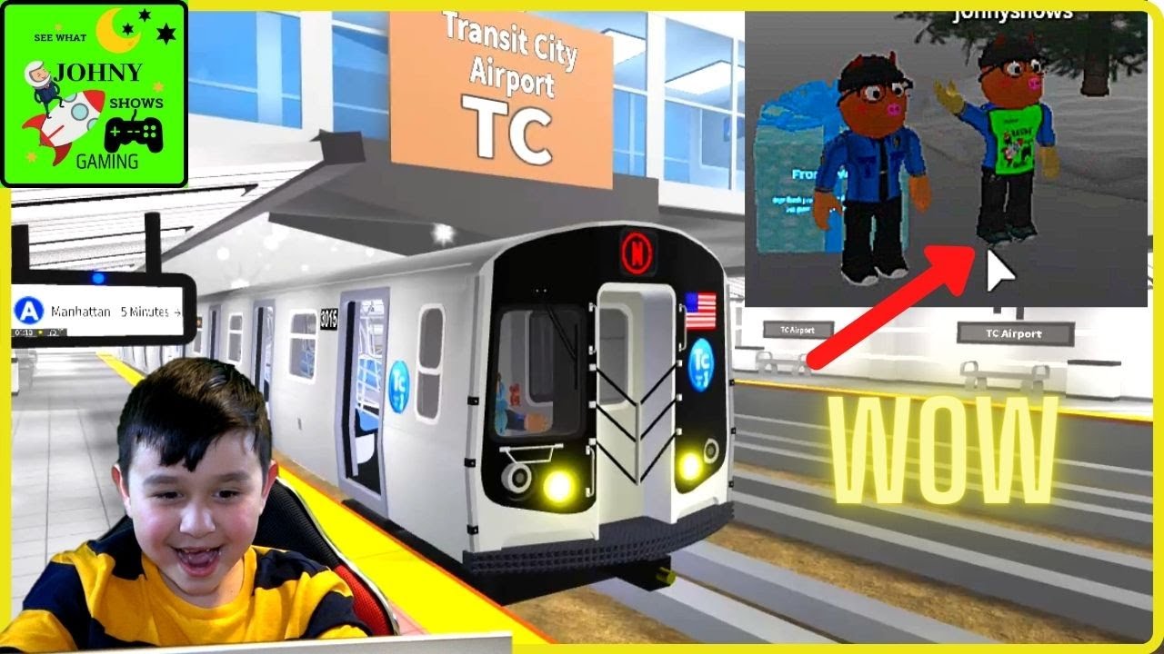 Johny Plays Transit City 3 MTA Subway Train Game & Finds Johny Shows Statue Winter Update