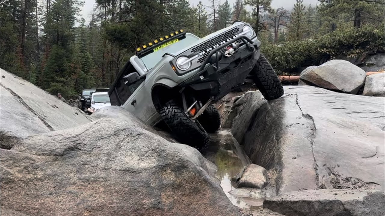 Vaughn Gittin Jr in the Fun-Haver bronco with 74Weld portals on the rubicon trail