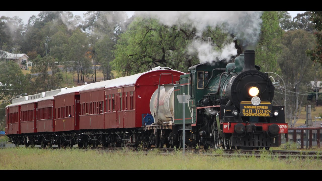 BB18 1/4 1079 Carnival of Flowers steam train trip between Ipswich and Toowoomba Return