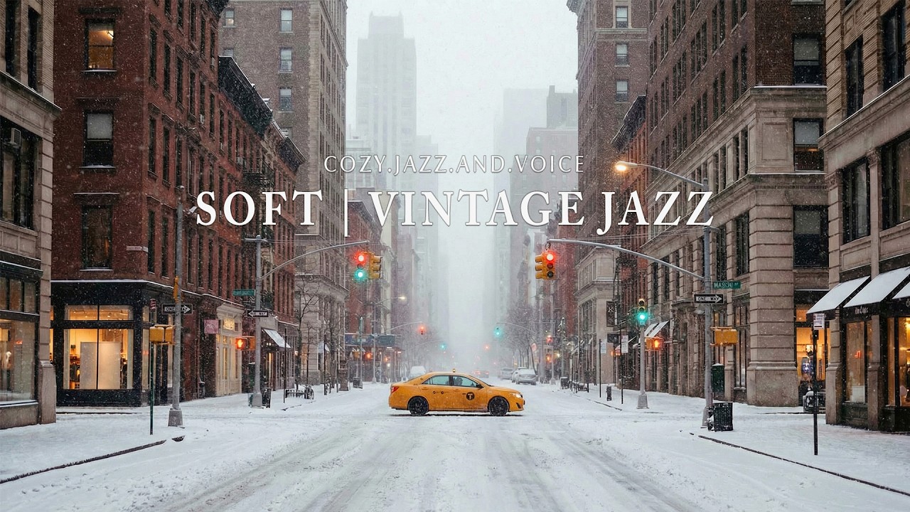 눈 내리는 도심 거리, 창가에 흐르는 재즈의 온기 🎷 | Winter City Jazz for Afternoon Relax