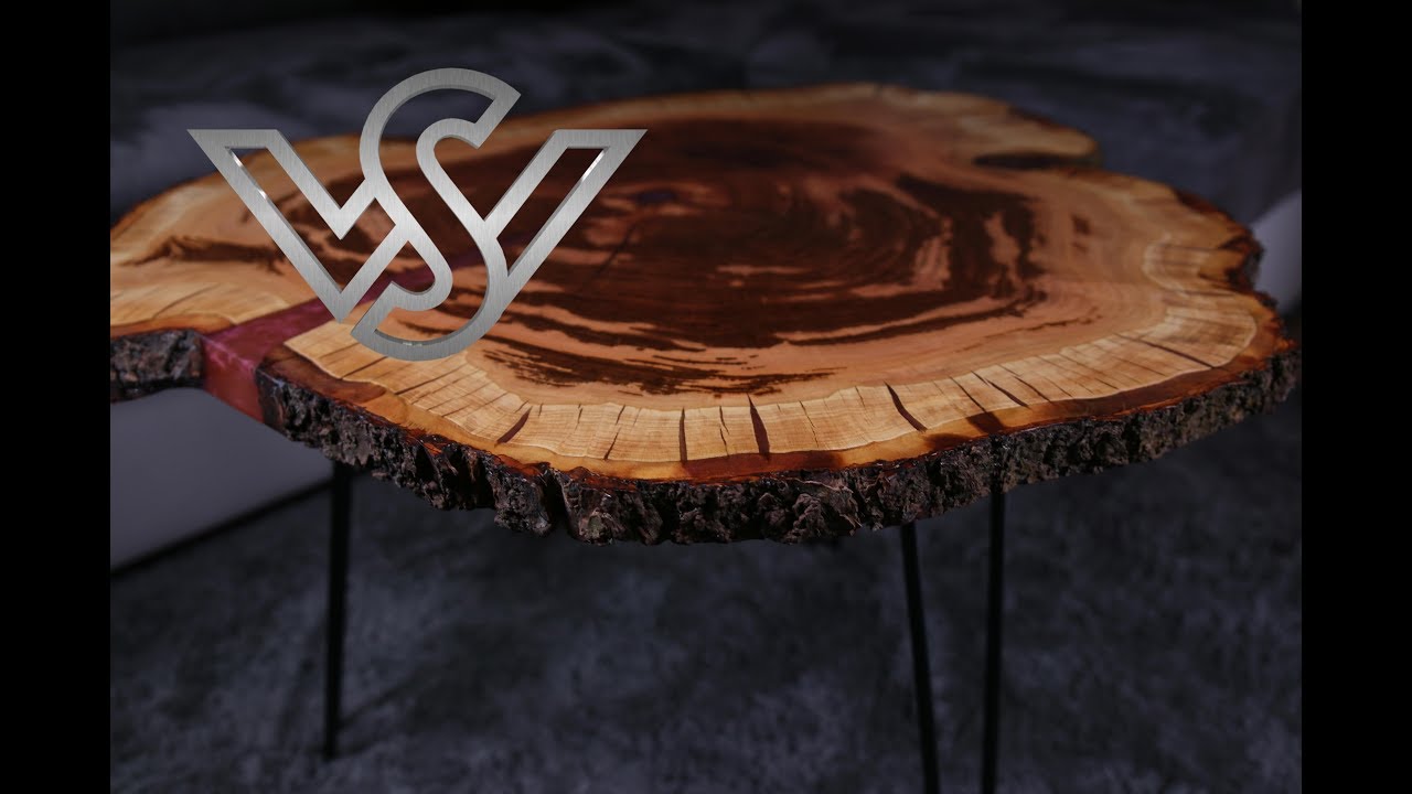 live edge epoxy resin coffee table - river table