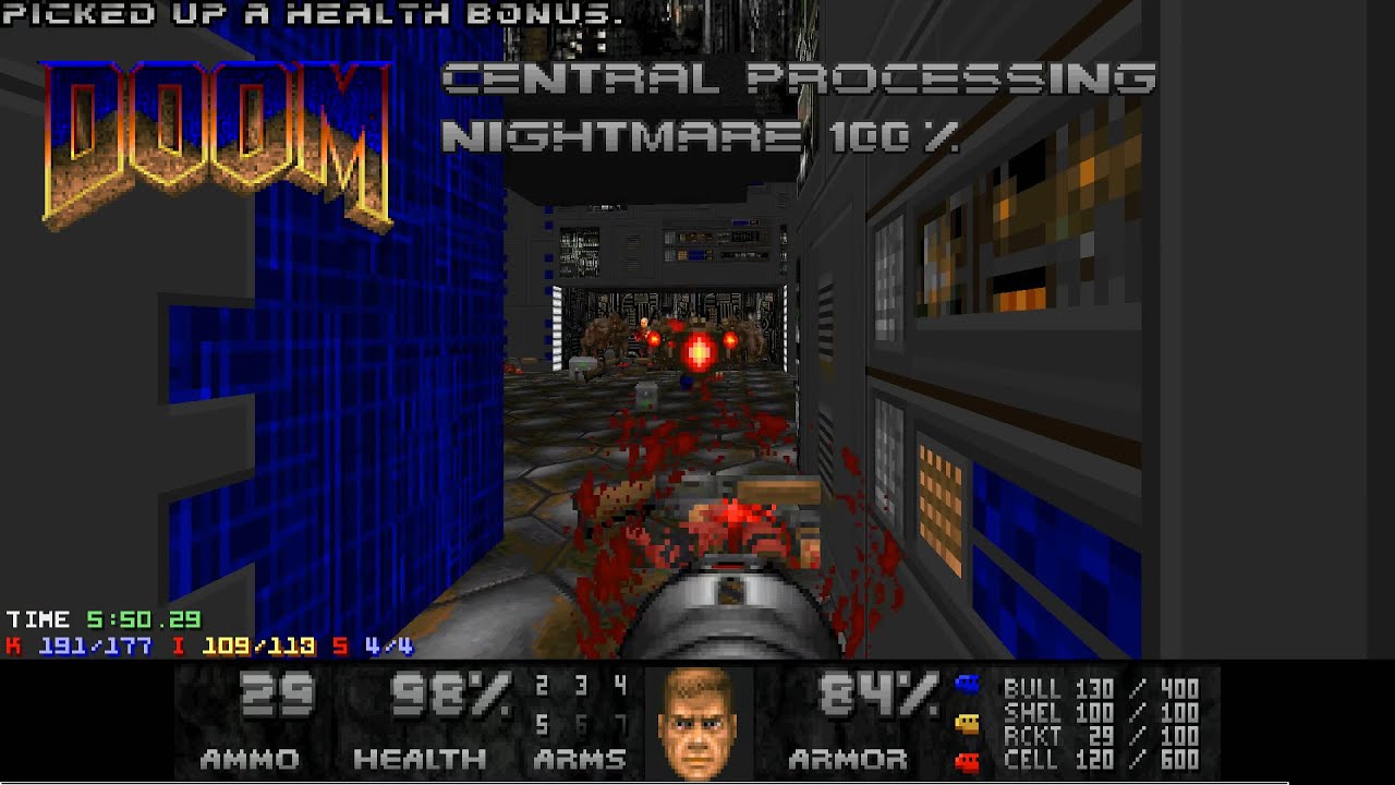 [PC] Doom - E1M6: Central Processing -- Nightmare 100%