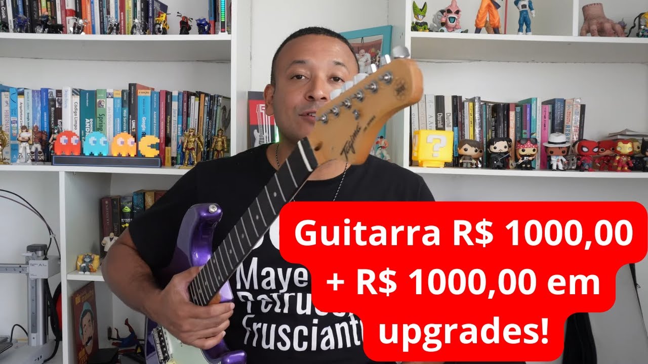 Transformei uma guitarra BARATA em outra de luxo gastando pouco! #tagima #stratocaster