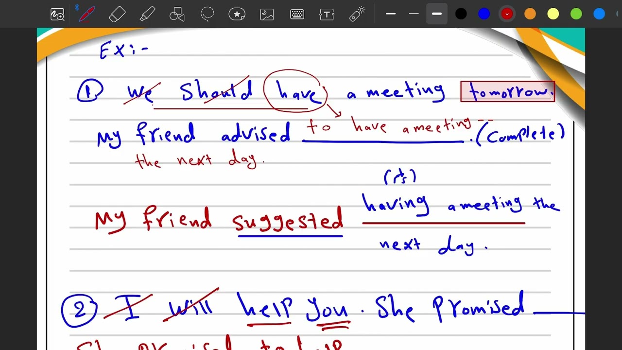 الوحدة الثالثة- السلسلة الثالثة والاخيرة من الكلام الغير مباشر Reporting verbs 