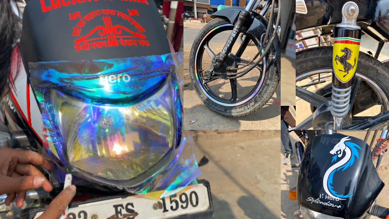 😍New Sticker Bike Modification Video | #youtube #viralvideo #modified #splendor #video #sticker ‼️