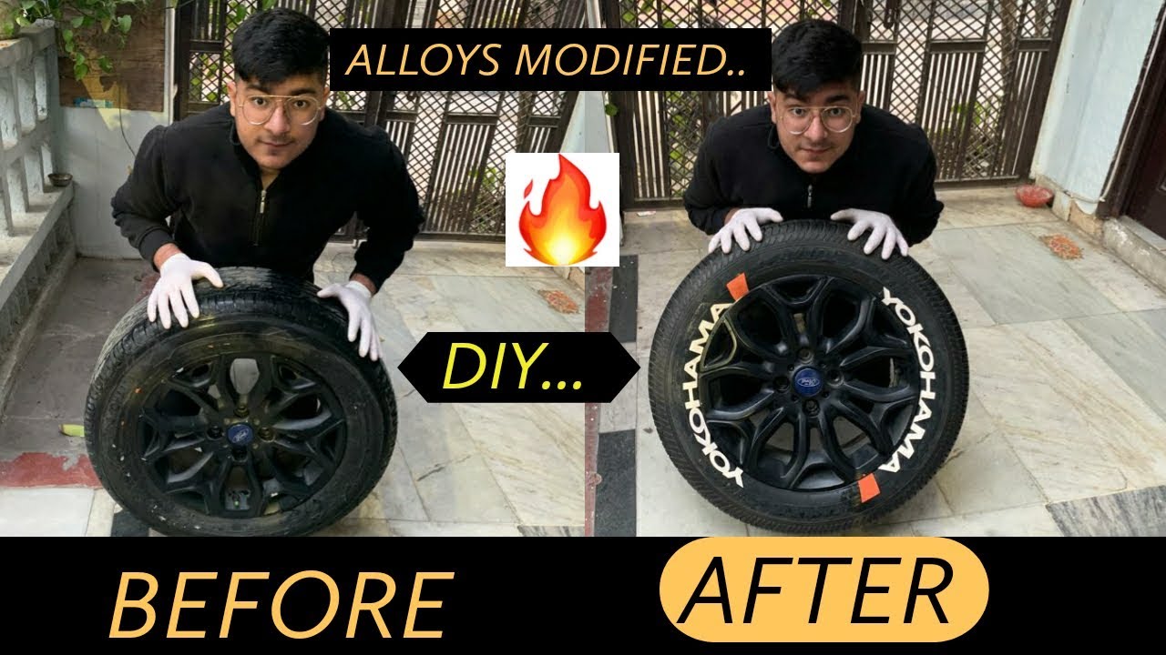 Alloy Wheels Transformation 🔥 | DIY tyre stickers car modification | Installation of tyre stickers