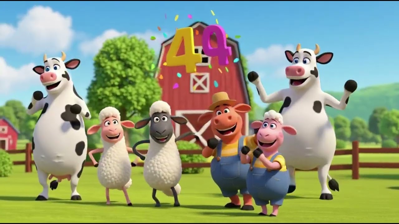 Moo Moo Cow and Baa Baa Say Four 🐄🐑 | Number 4 Counting Song for Kids