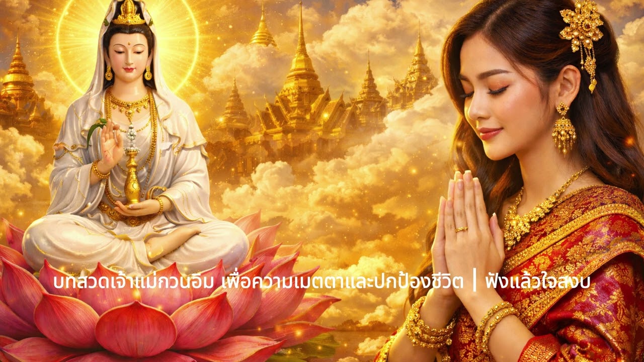บทสวดเจ้าแม่กวนอิม เพื่อความเมตตาและปกป้องชีวิต | ฟังแล้วใจสงบ