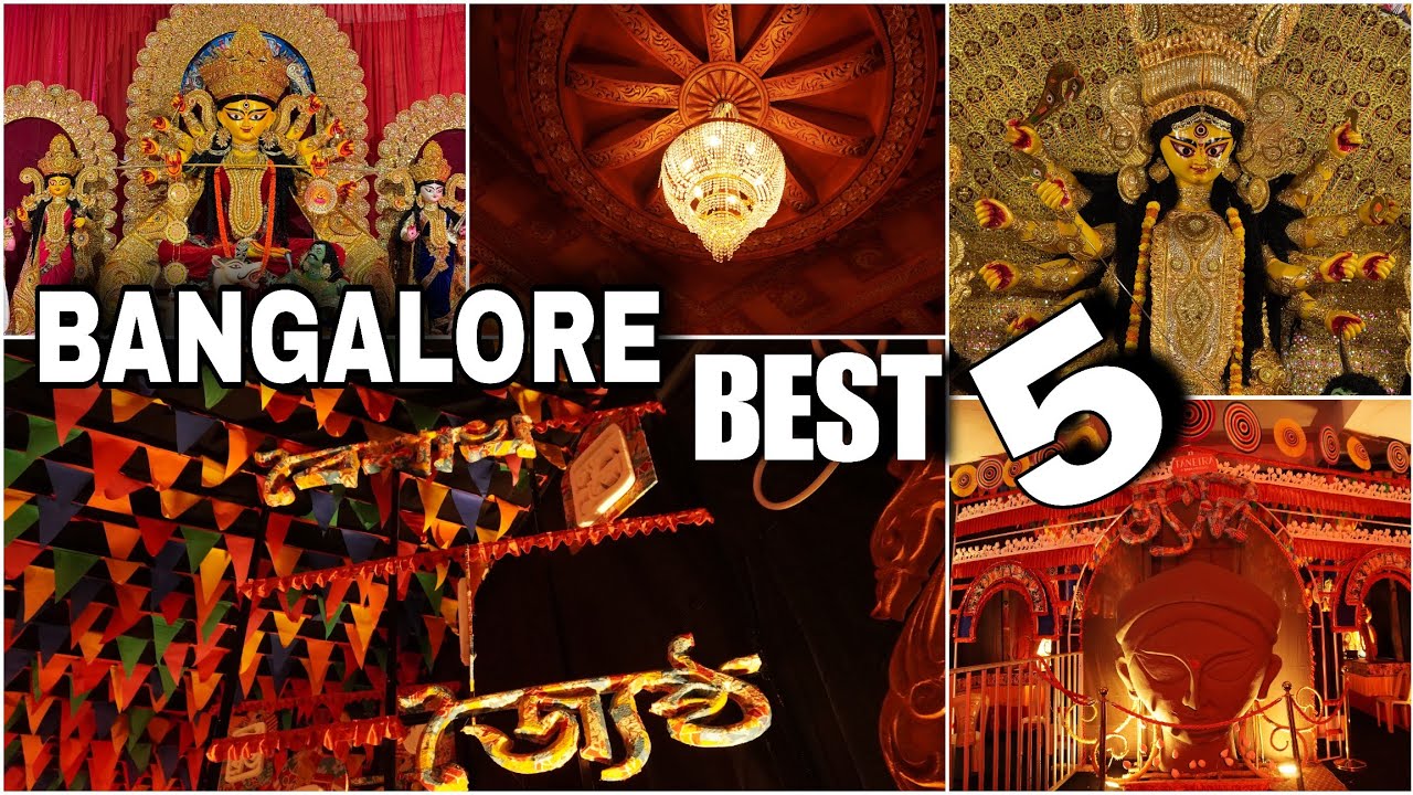 BANGALORE Top 5 Big Budget Durga Puja | BEST 5 Durga Puja 2024| Barsha, Oikotan, Manpho, RT Nagar 💕