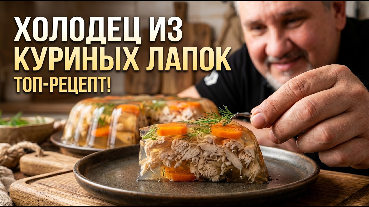 Холодец заливное из куриных лапок. Диетическое блюдо к празднику.