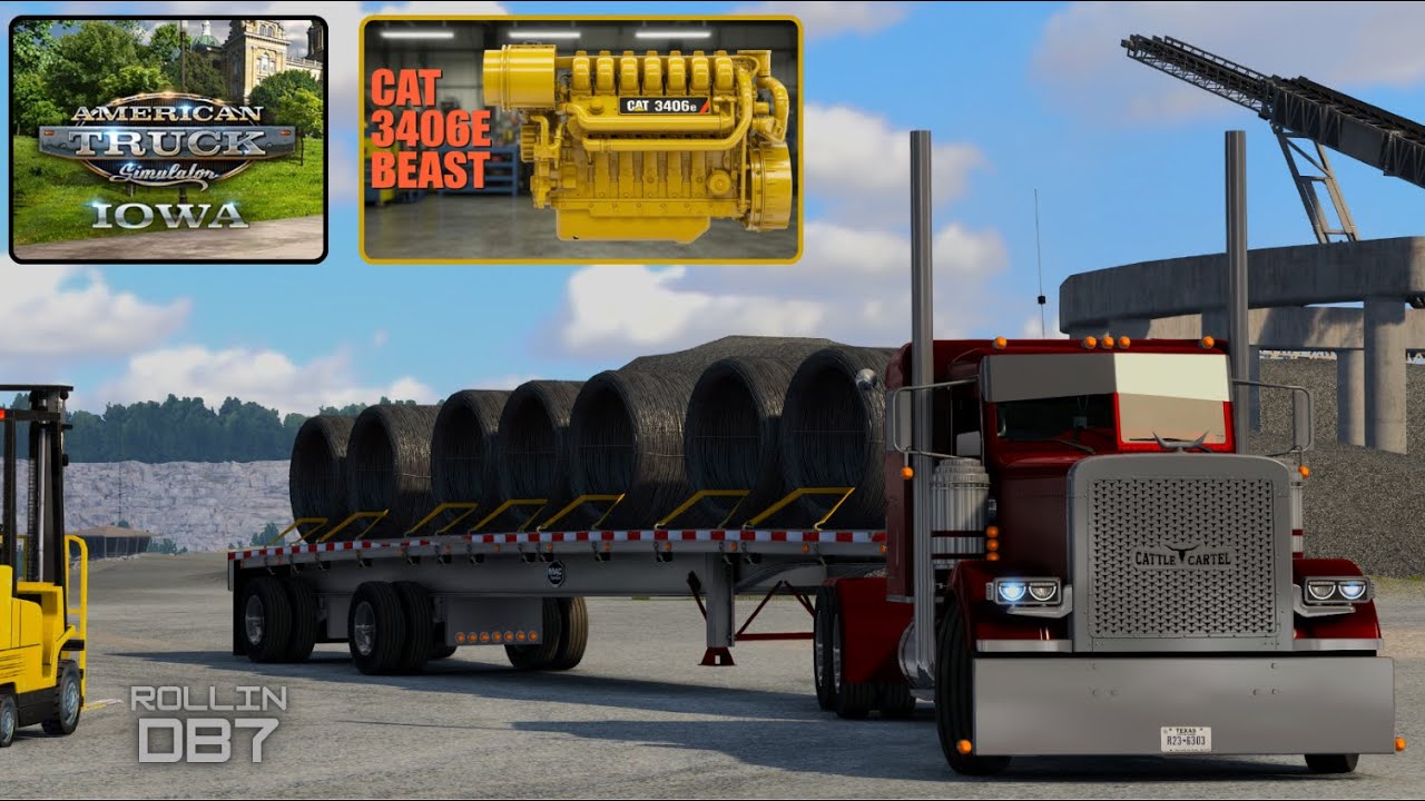🚨 IOWA DLC + New ATS 1.55 + INSANE 3406E Sound | American Truck Simulator 4K | Realistic Driving