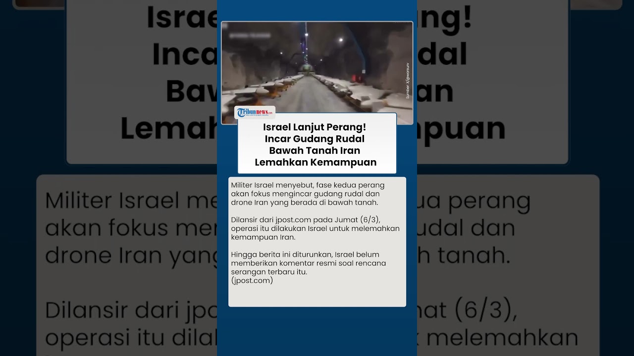 Israel Incar Gudang Senjata Rudal dan Drone Bawah Tanah Iran, Tak Ingin Musuh Gahar Menyerang