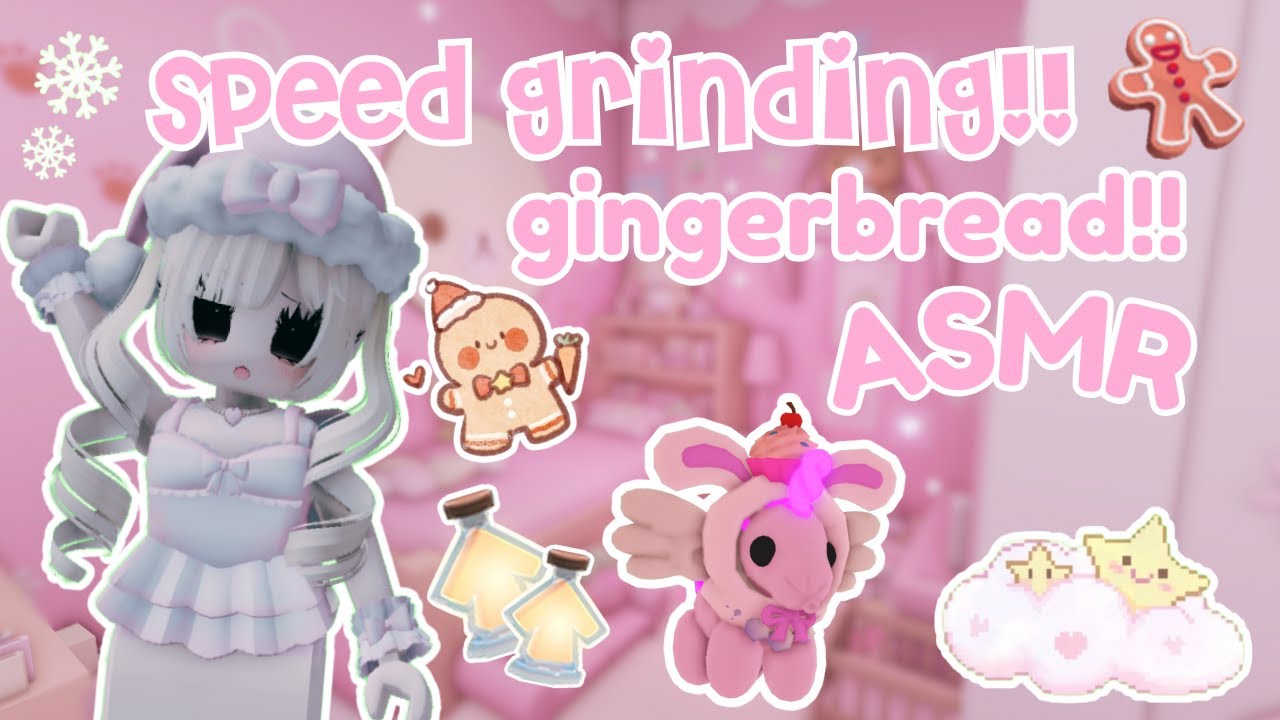 ♡ speed grind gingerbread with me!!🎄keyboard asmr | roblox adopt me ♡