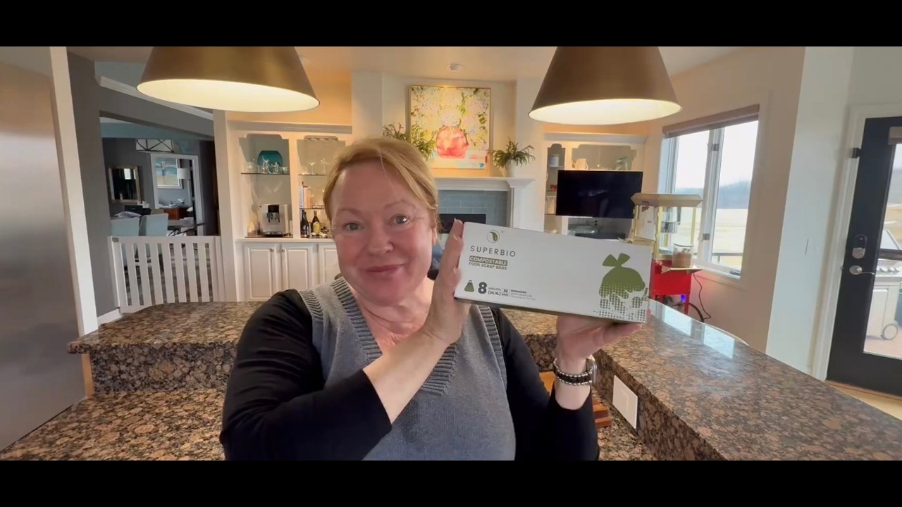 Compostable Kitchen waste bags are eco friendly and feel sturdy and secure for Kitchen scraps/ more