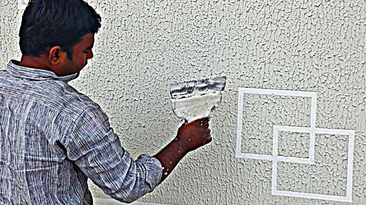 wall texture design ideas | putty design on wall | Easy wall painting design