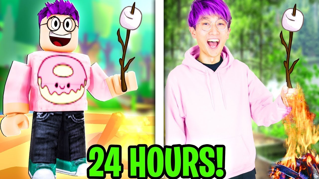 LankyBox Goes CAMPING FOR 24 HOURS In Roblox ADOPT ME!? (OVERNIGHT CAMPING CHALLENGE!?)