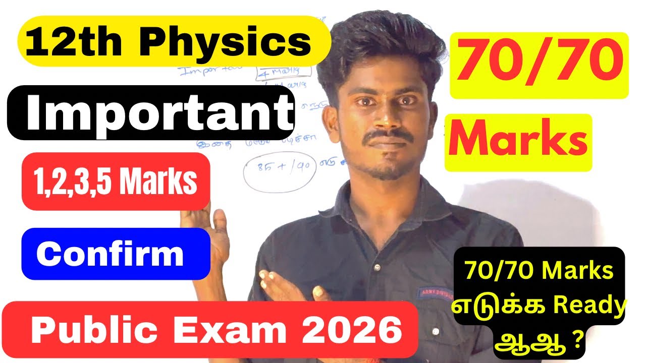 12th Physics Public Important Questions 2026 | 12th Physics Important 2,3,5 Marks 2026 | 70/70 Sure