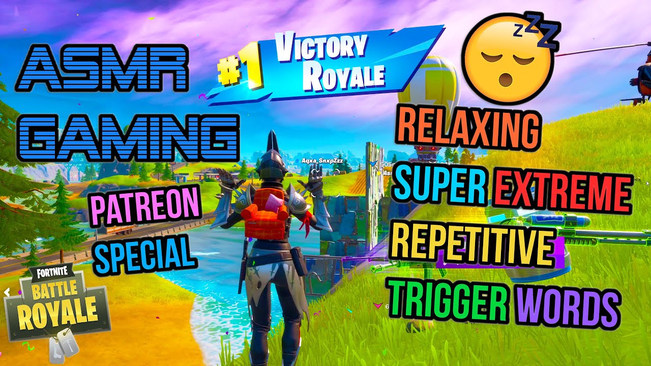 ASMR Gaming 😴 Fortnite Relaxing Super Extreme Repetitive Trigger Words 🎮🎧 Whispering 💤