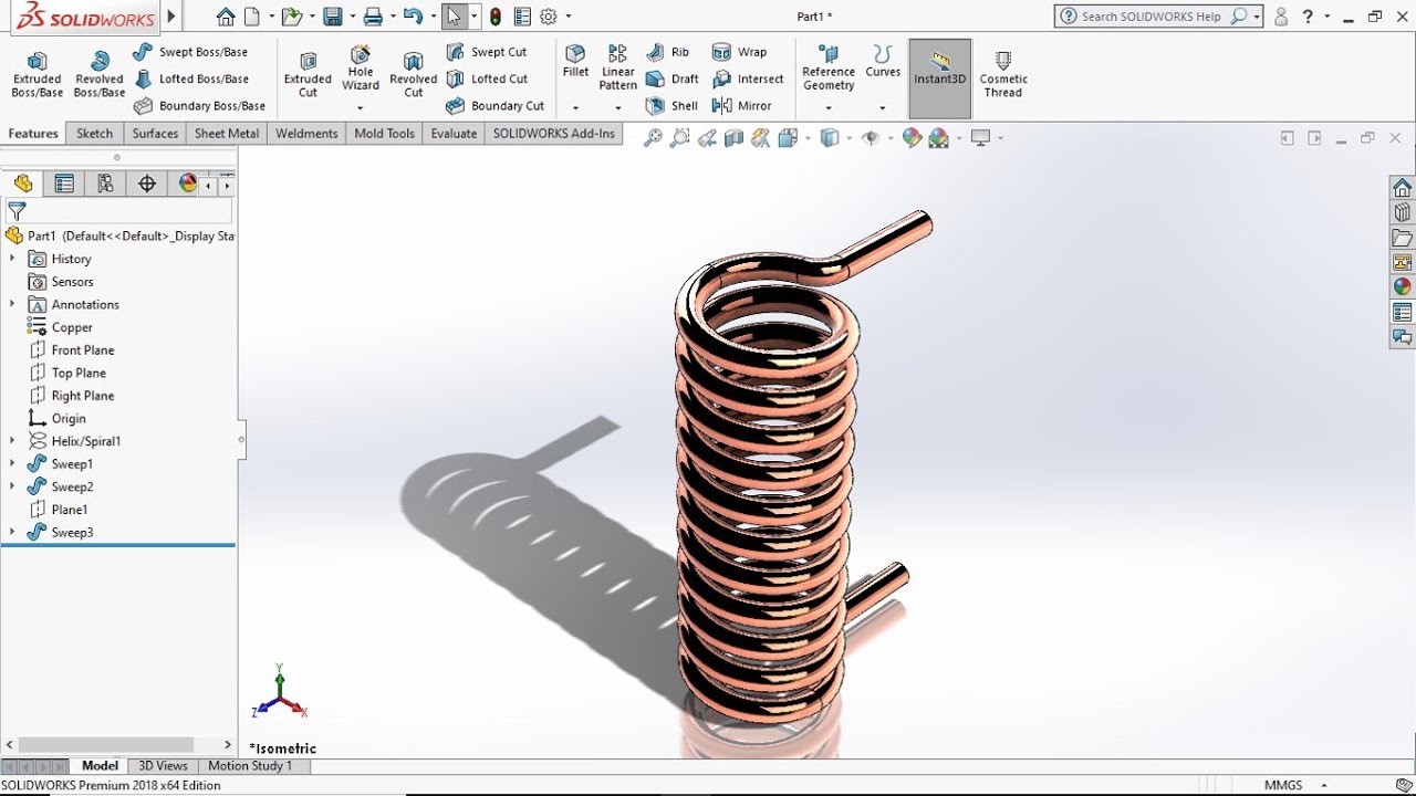 Проектирование медной катушки с использованием Solidworks