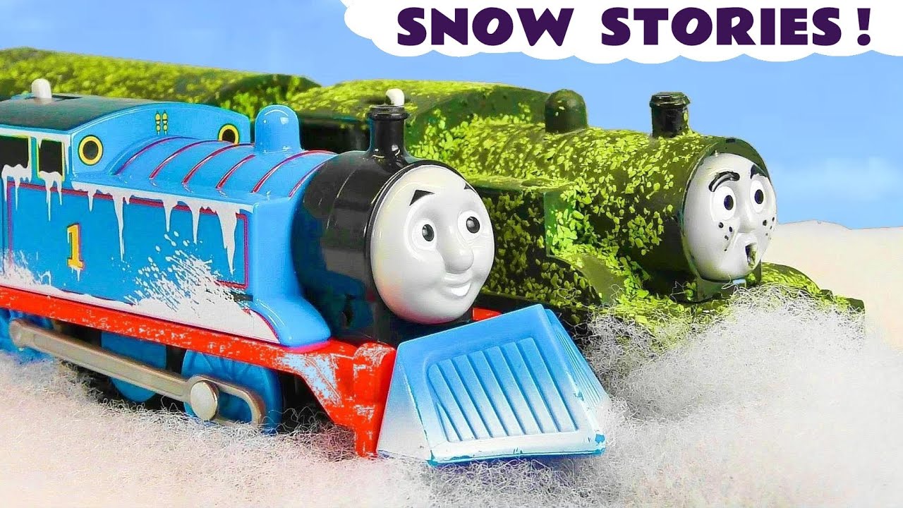 Toy Train Stories with Thomas Trains and Tom Moss in the snow