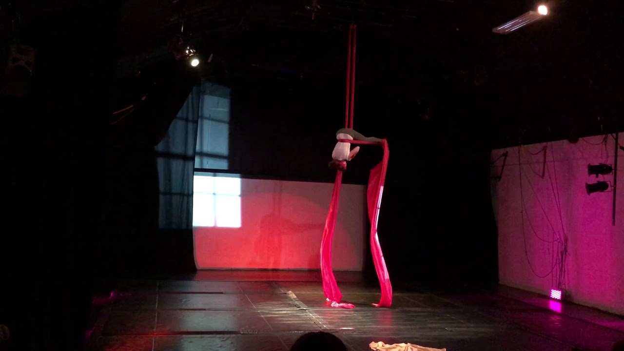 Aerial silks comedy routine