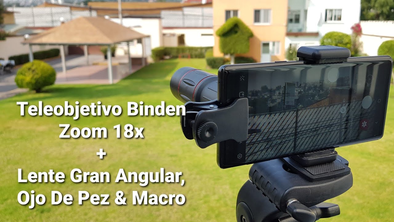 Telescopio para celular zoom 18x + Lente macro, gran angular & ojo de pez