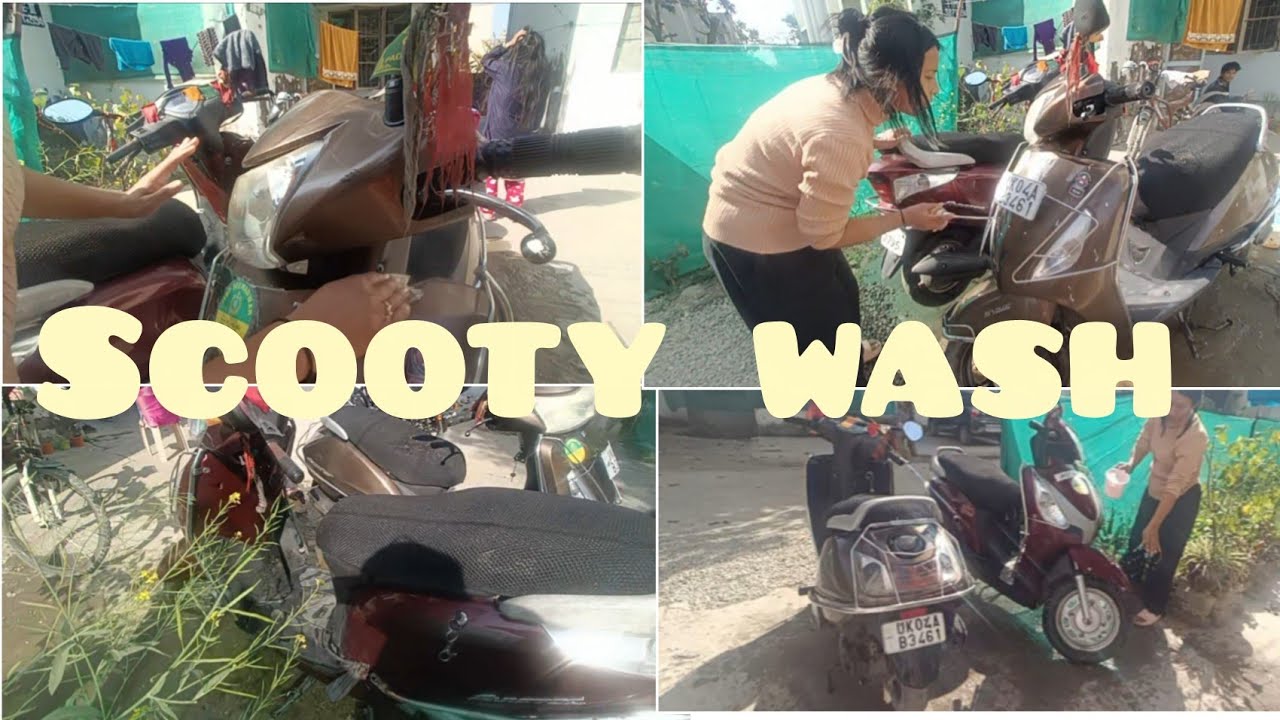 Scootie wash at home 🛵 🔊 // Deepshikha Gunjyal