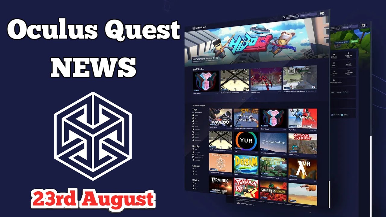 BIG SideQuest Update, Facebook Account Required for Oculus Quest, new SideQuest games and more.