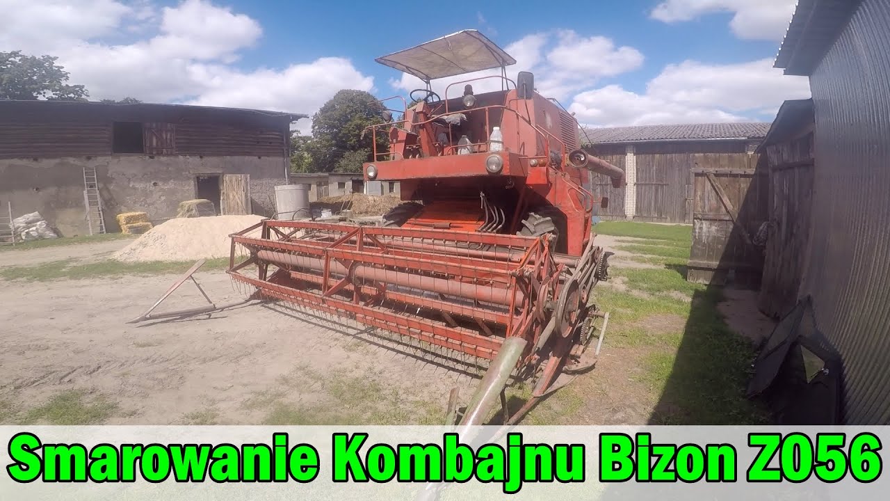 Smarowanie kombajnu i hedera Bizon Z056 | Ukryte kalamitki | Podczepianie hedera.