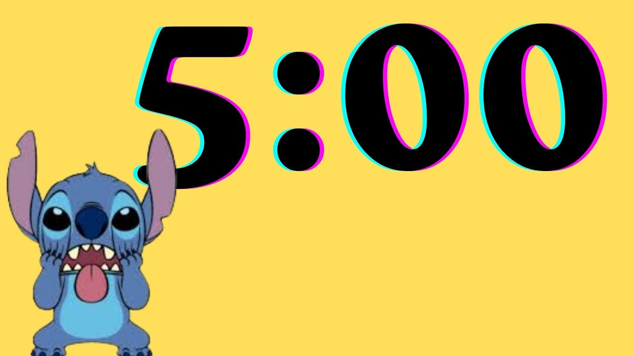 5 Minute Timer -  Stitch Timer  with Acoustic Guitar Music - Five Minute Disney Stitch Timer