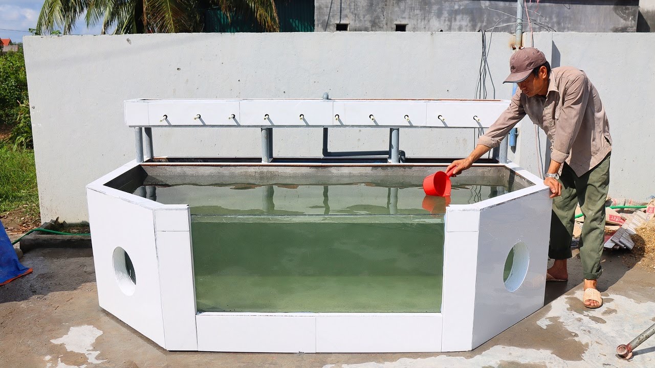 Make a Unique Fish Tank from brick and cement and ceramic