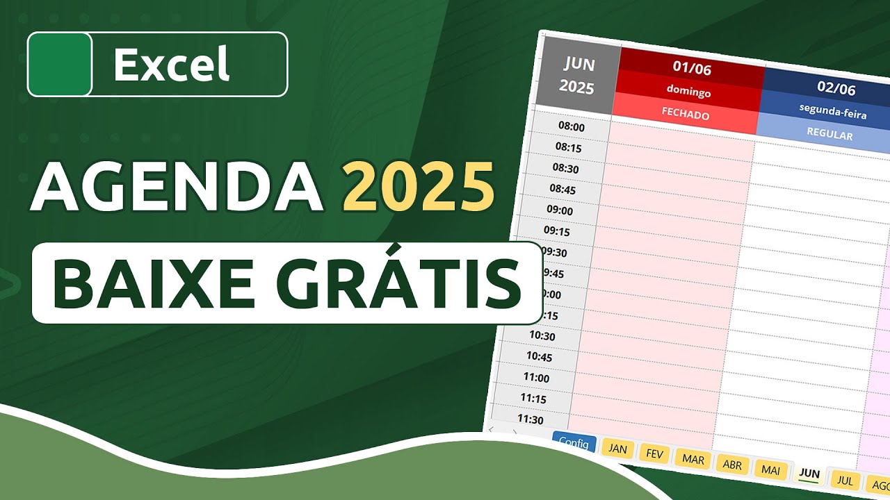 Agenda di&aacute;ria 2025 em Excel &ndash; BAIXE GR&Aacute;TIS
