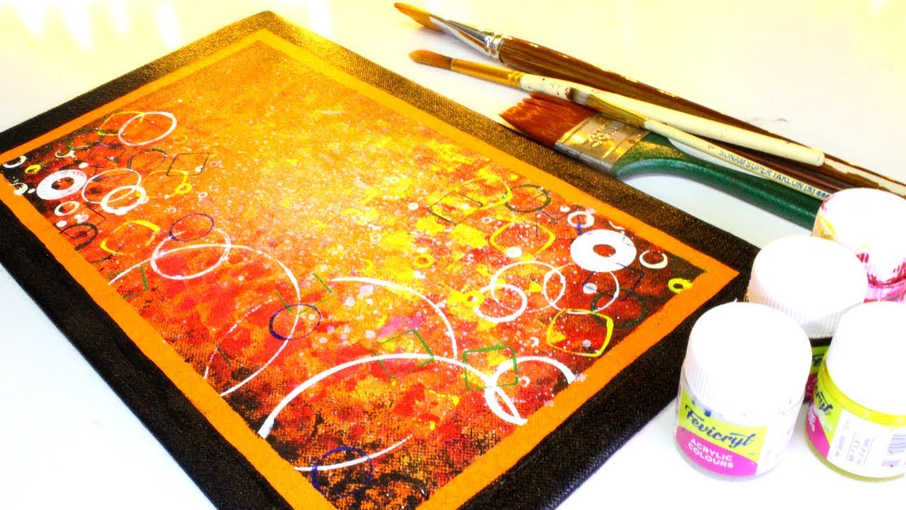 DIY Abstract Painting using Sponge with Acrylics | Rashmi Artroom