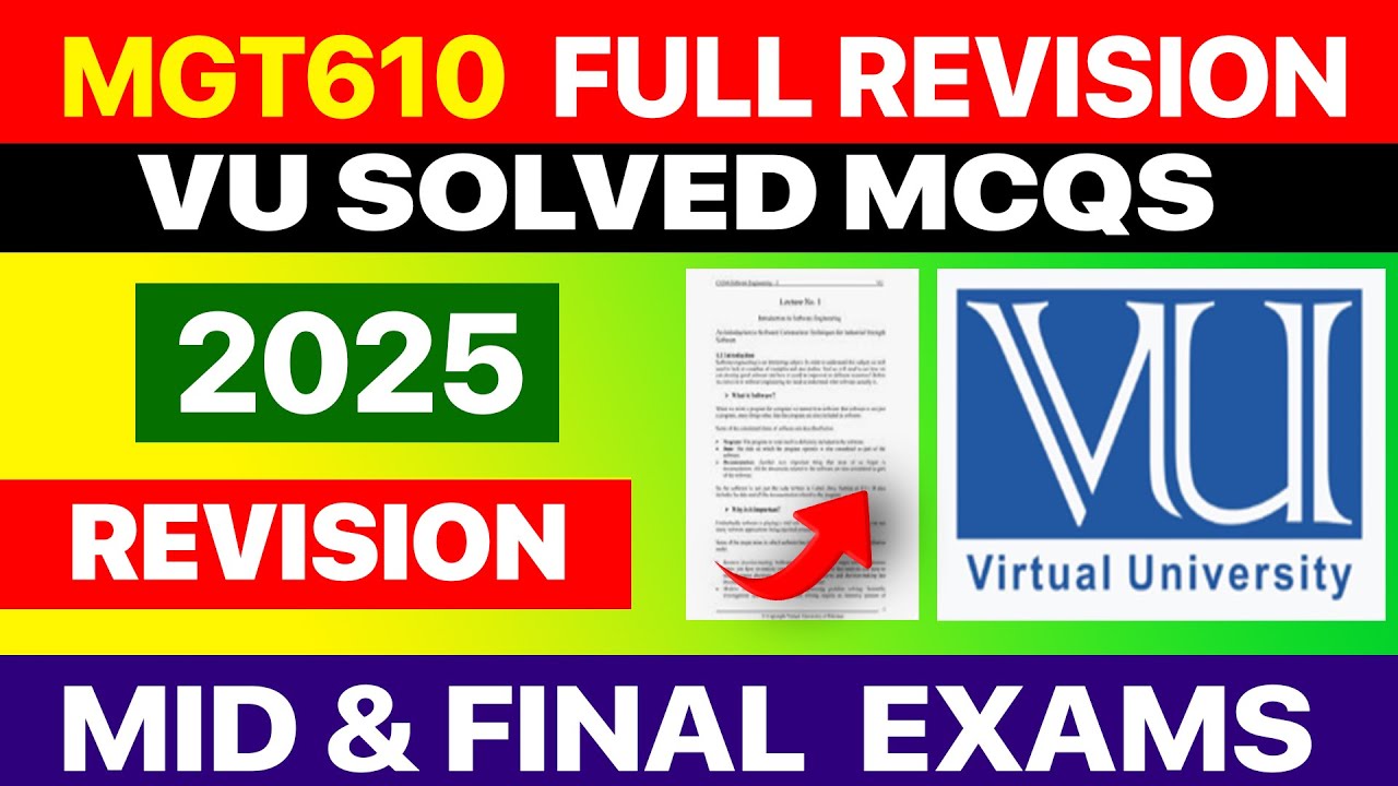 MGT610 Final Term Exam Preparation | Solved MCQs & Complete Handout Revision | VU 2025