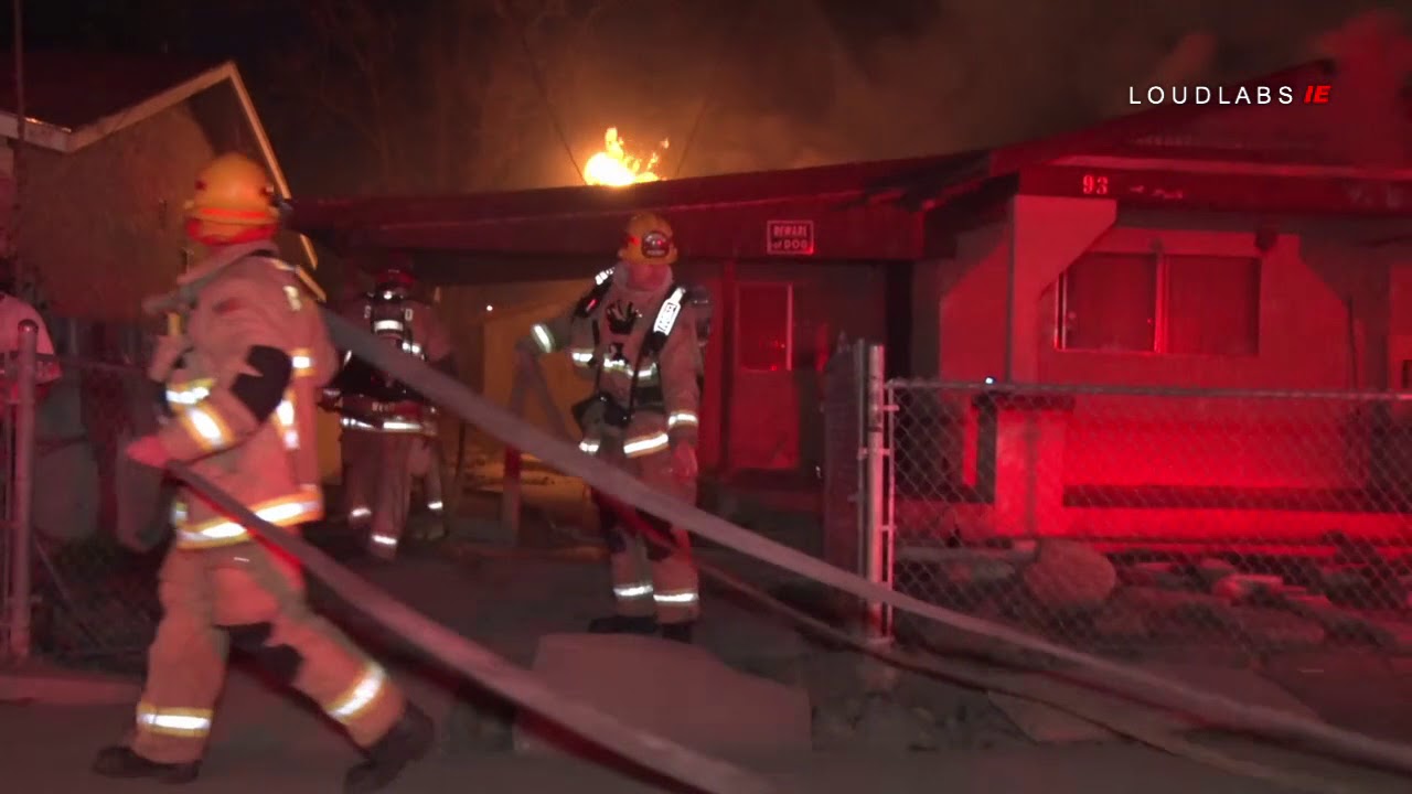 House Fire  Fireman Narrownly Escape Electrocution / San Bernardion  12.30.18