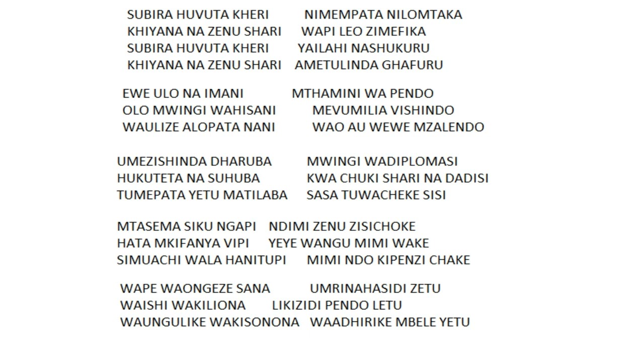MTHAMINI WA PENDO INSTRUMENT OFFICIAL