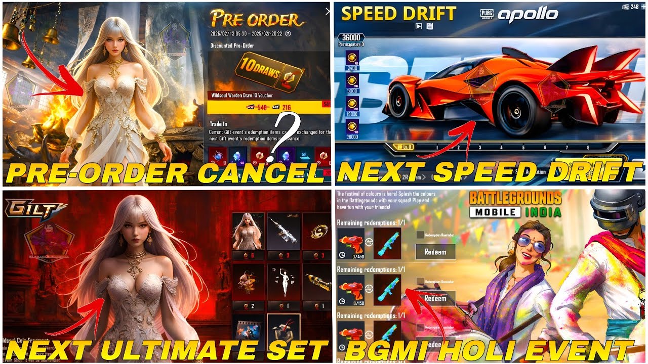 🧿 4.3 UPDATE PRE-ORDER EVENT CANCEL | NEXT ULTIMATE SET LEAKS | 4.3 APOLLO CAR | BGMI HOLI EVENT GUN
