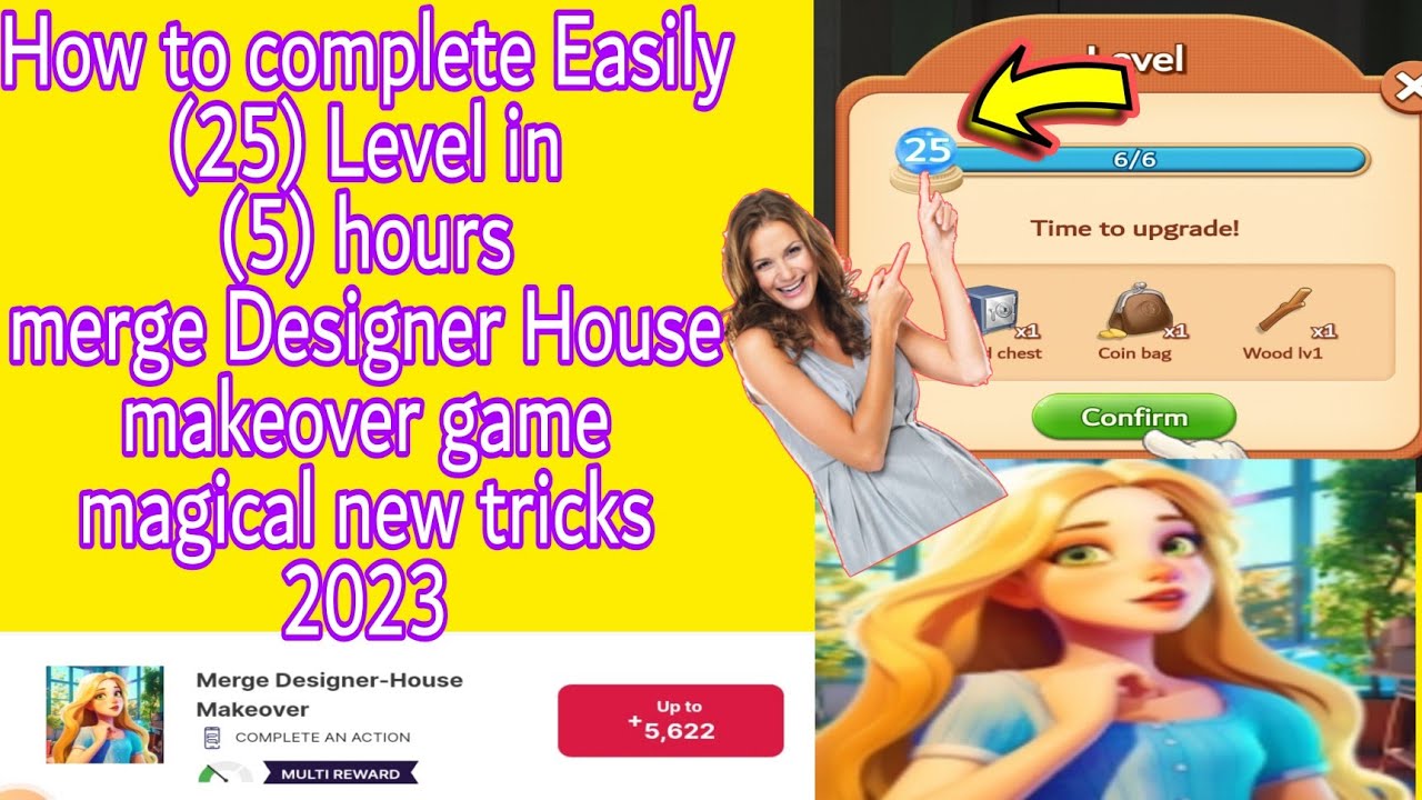 How to complete Fast 25 Level merge Designer House makeover game 2023