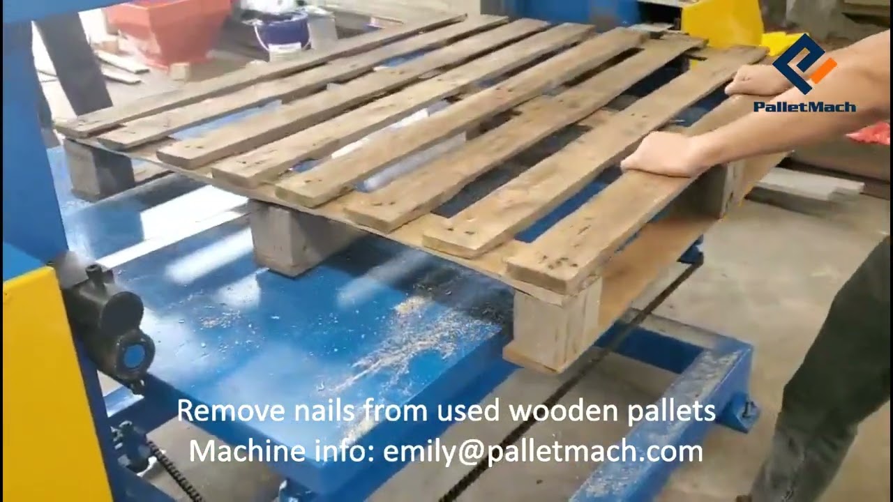 Remove pallet nails | Pallet dismantling machine | Pallet cutter machine | Pallet recycling machine