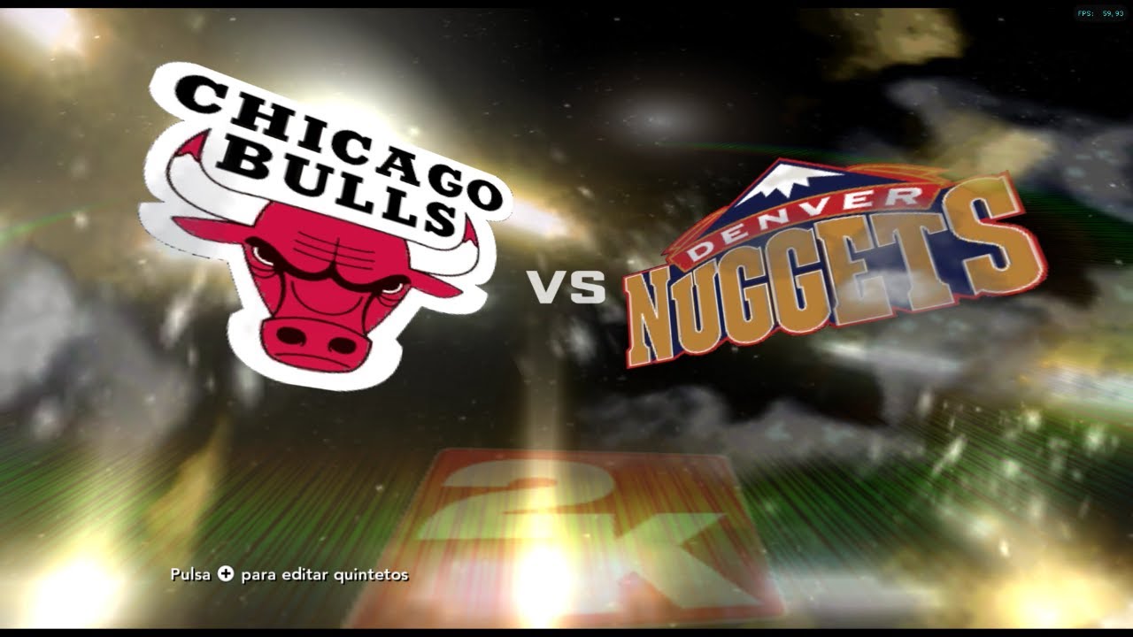 NBA 2K13 (Español) de Wii con emulador Dolphin. Gameplay Chicago Bulls 95-96 vs Denver Nuggets 93-94