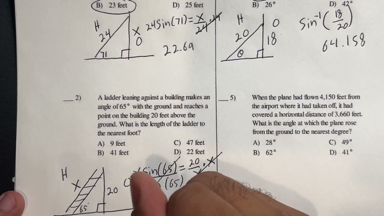 Trigonometry- Word Problems with Soh Cah Toa - Right Triangles