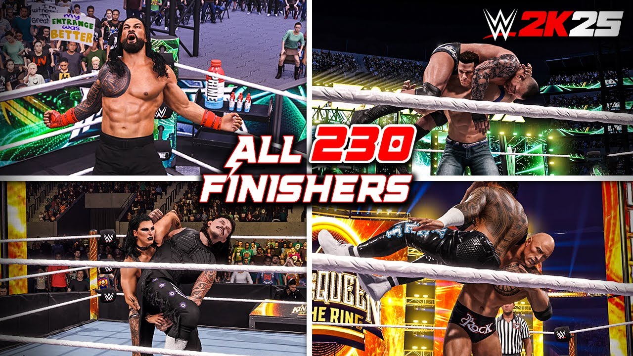 WWE 2K25: ВСЕ 230 ФИНИШЕРОВ! Фирменный приём каждой суперзвёзды!