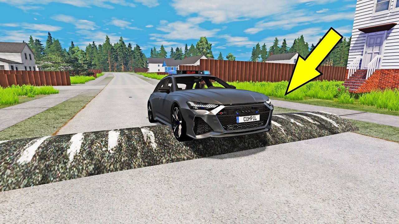 Cars vs Massive Speed Bumps – BeamNG.Drive