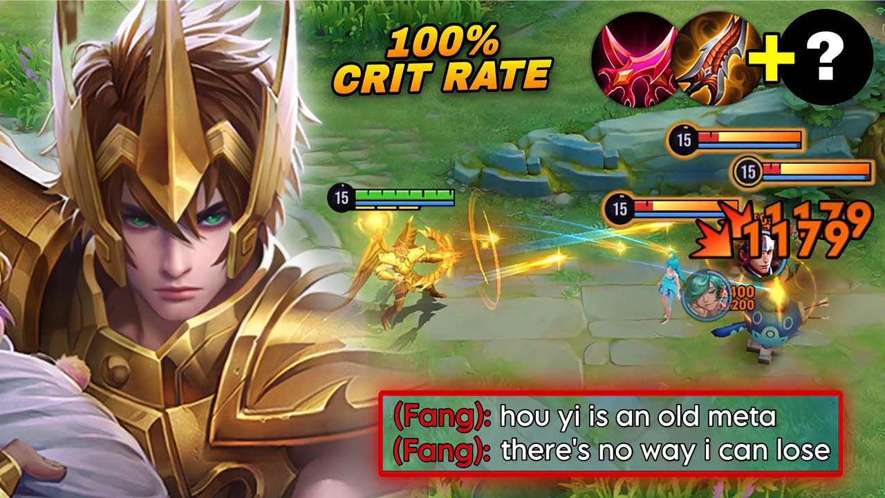 HOU YI 100% CRIT RATE CAN EASILY OBLITERATE ENEMIES IN FARM LANE IN RANK! | HOU YI BUILD & ARCANA