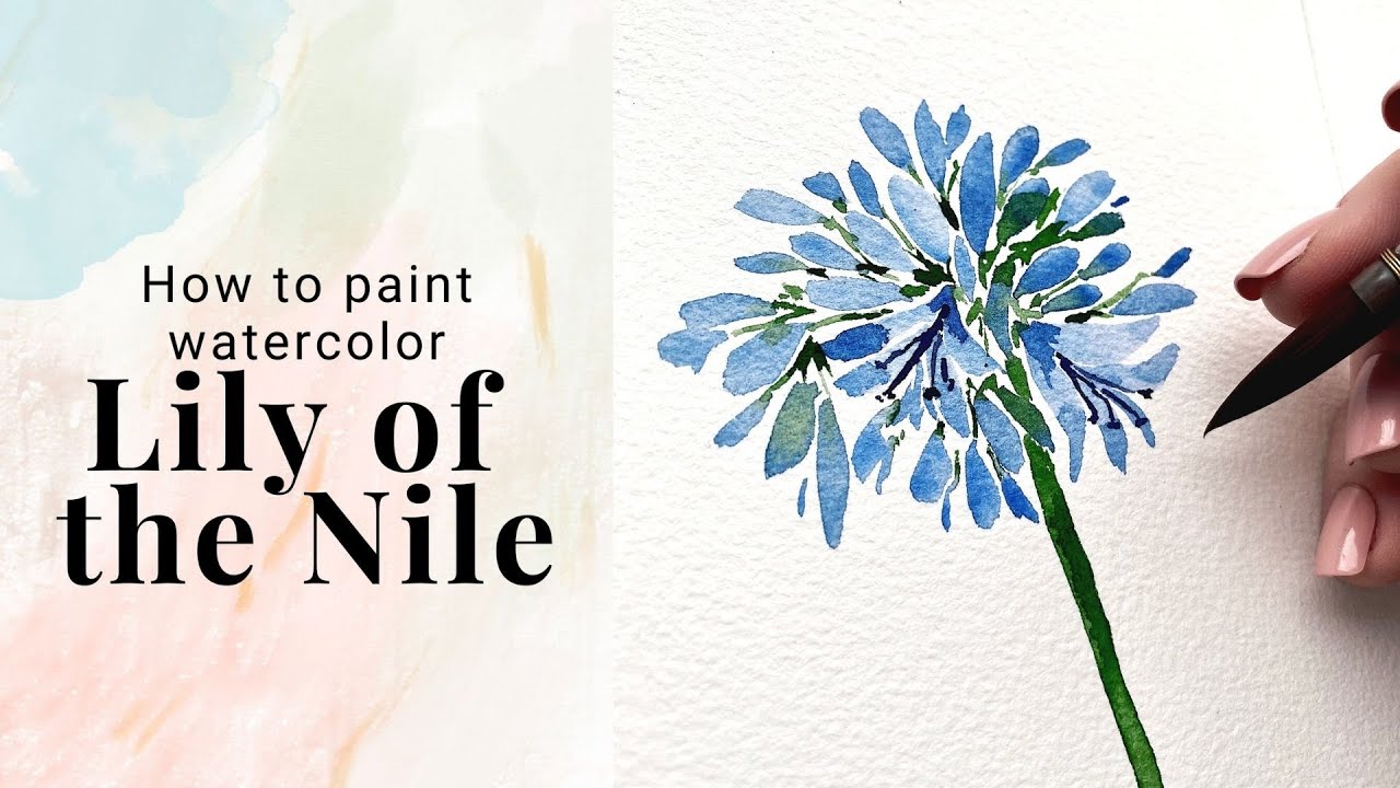 How to paint loose Lily of the Nile in watercolor - Day 6