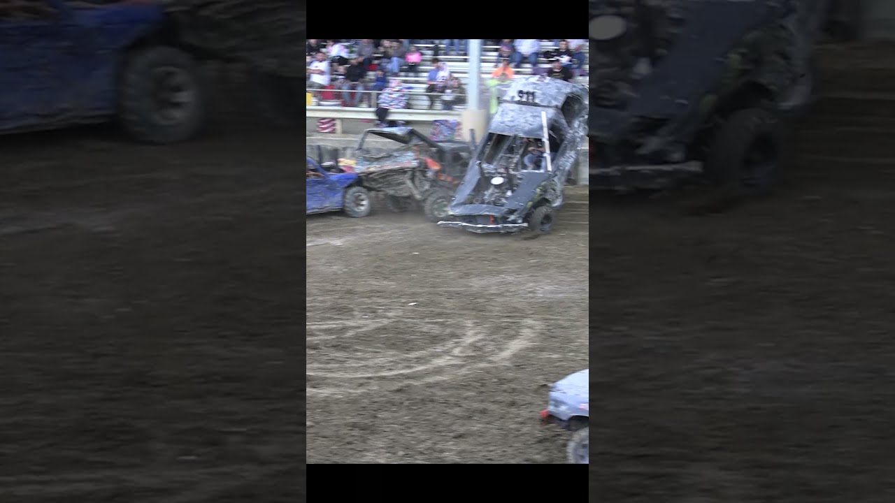 Demolition Derby Car Goes Airborn #shorts