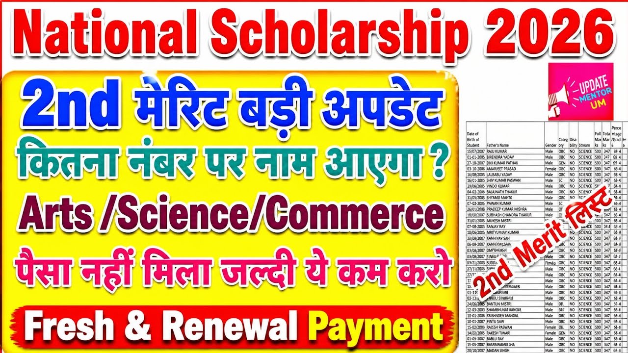Nsp Scholarship 2025-26 2nd Merit List kab aayega? | Payment Kab Milega | PFMS Status Update 2026