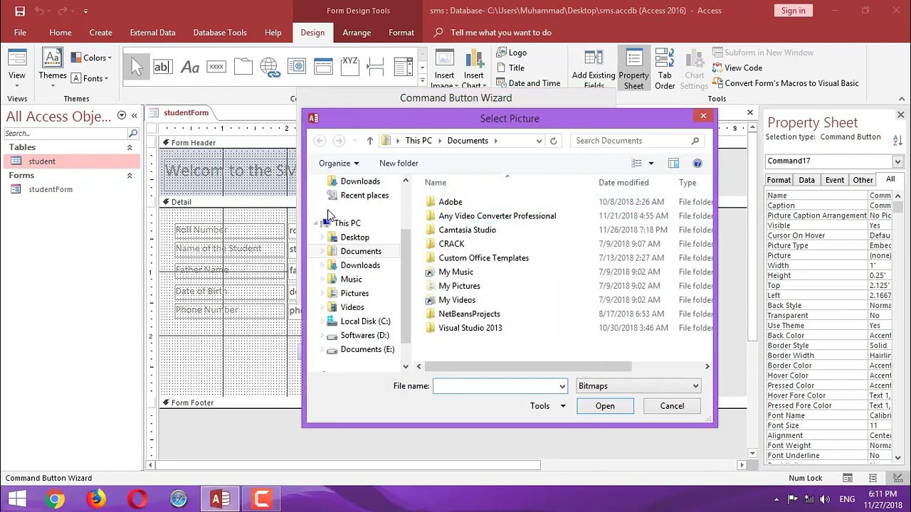 3  Customizing Access Forms adding action buttons and making them functional MS Access