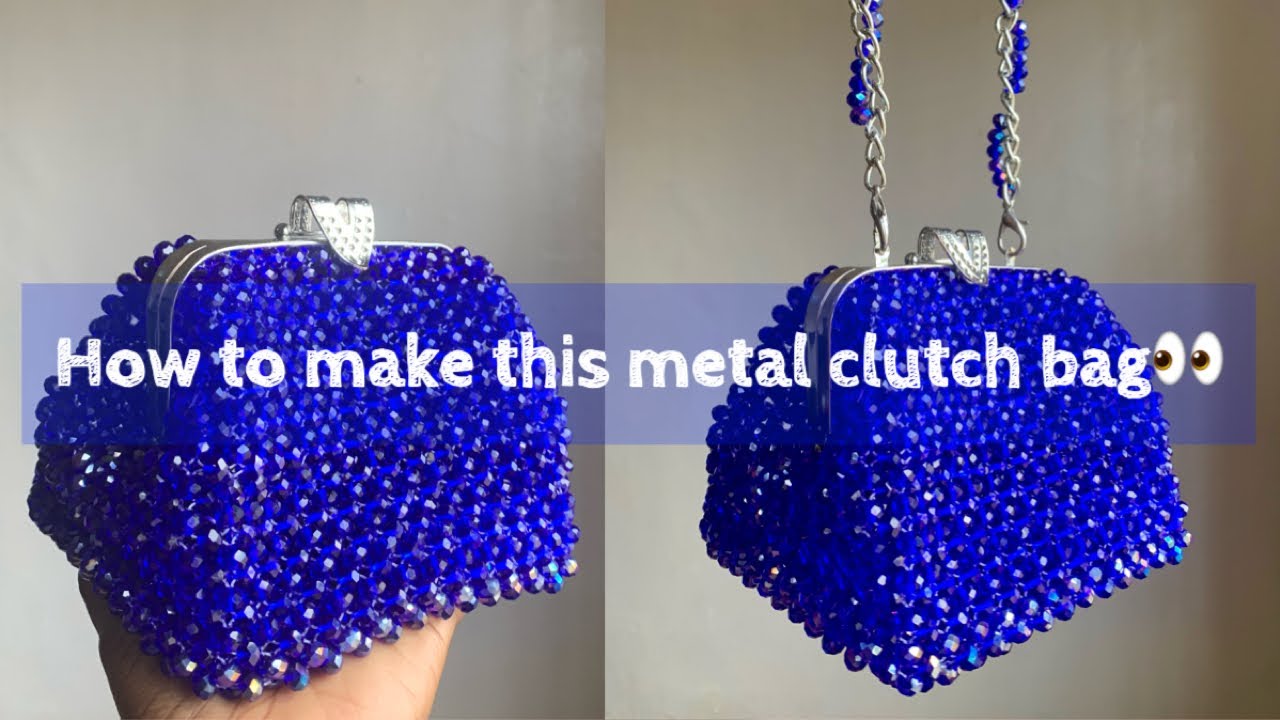 КАК СДЕЛАТЬ МОДНЫЙ КЛАТЧ ИЗ БИСЕРА С МЕТАЛЛИЧЕСКОЙ ЗАСТЕЖКОЙ 💙